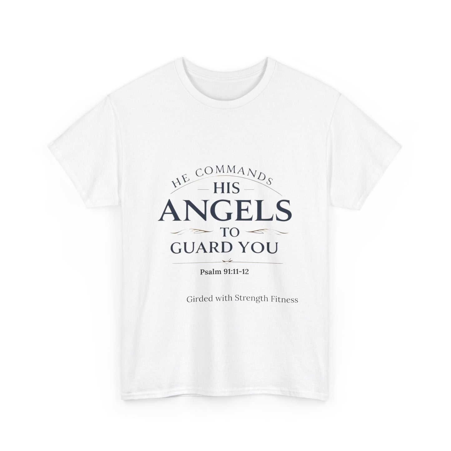 Graphic Bodybuilder Tee with Angel - Psalm 91:11-12 Unisex Shirt