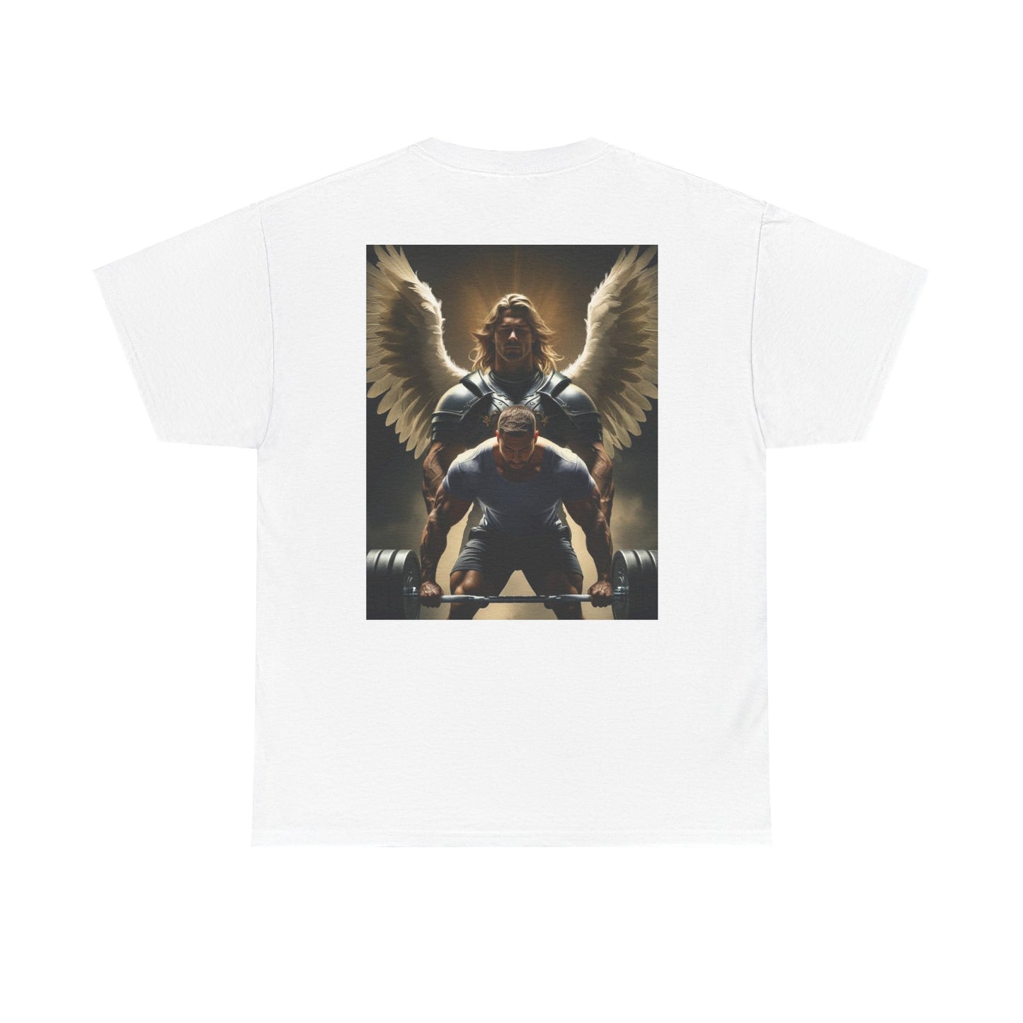 Graphic Bodybuilder Tee with Angel - Psalm 91:11-12 Unisex Shirt
