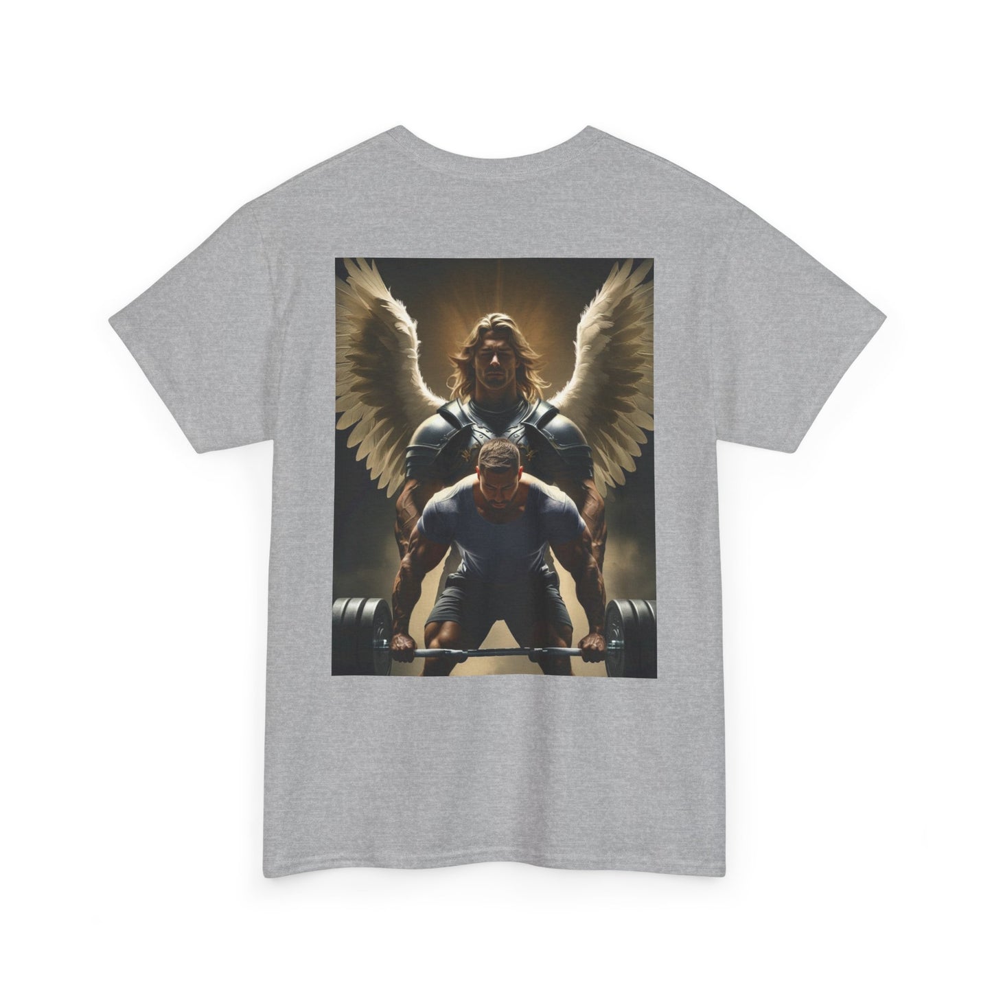 Graphic Bodybuilder Tee with Angel - Psalm 91:11-12 Unisex Shirt