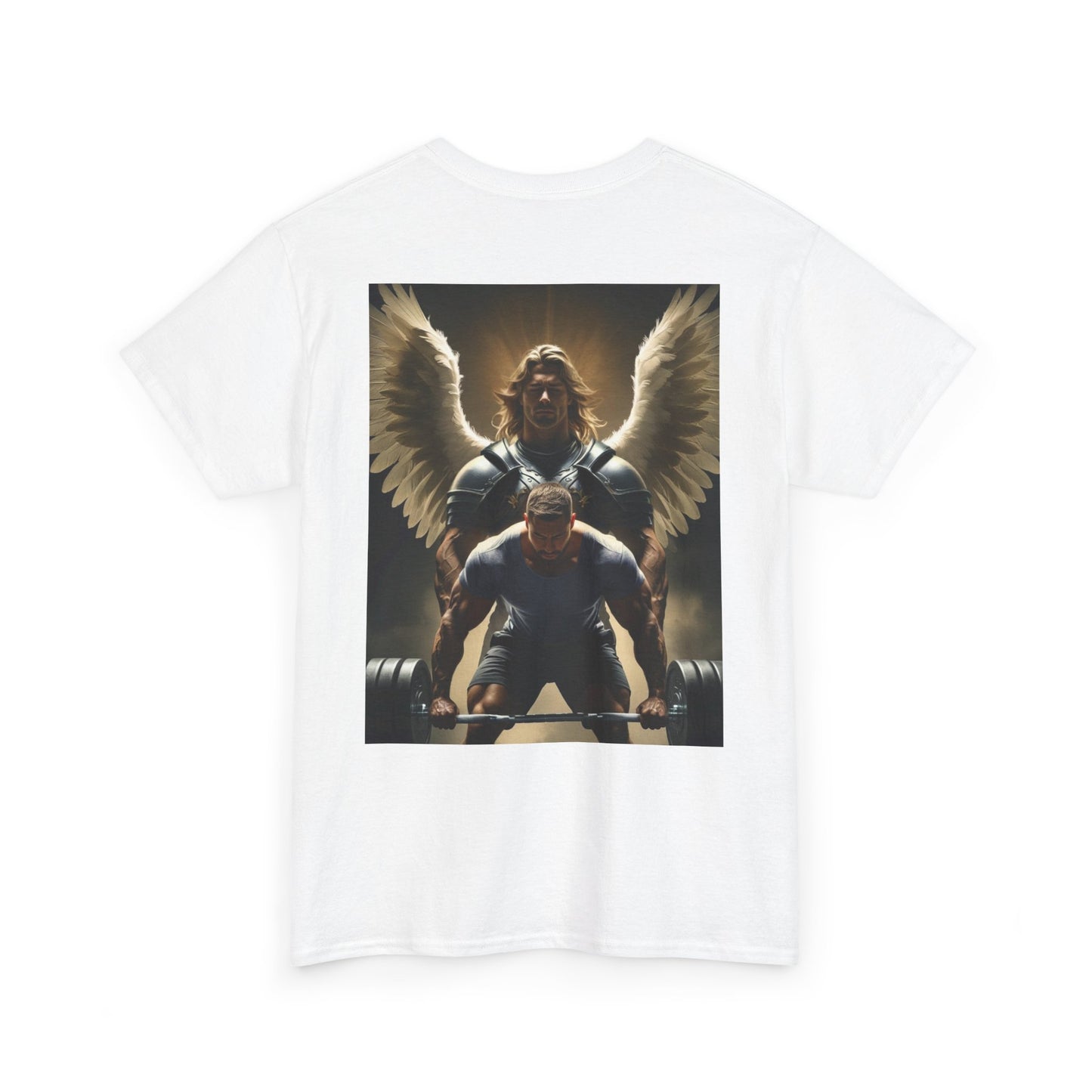 Graphic Bodybuilder Tee with Angel - Psalm 91:11-12 Unisex Shirt