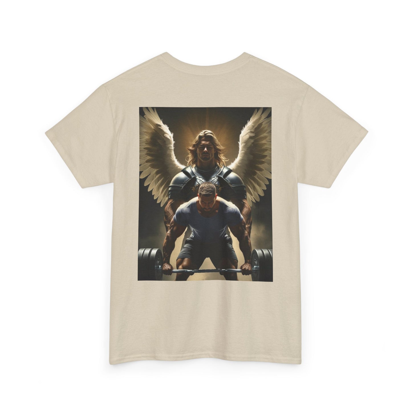 Graphic Bodybuilder Tee with Angel - Psalm 91:11-12 Unisex Shirt