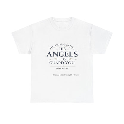 Graphic Bodybuilder Tee with Angel - Psalm 91:11-12 Unisex Shirt