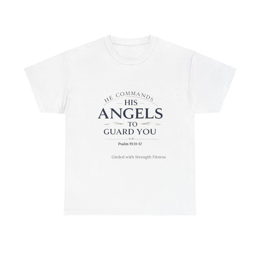 Graphic Bodybuilder Tee with Angel - Psalm 91:11-12 Unisex Shirt
