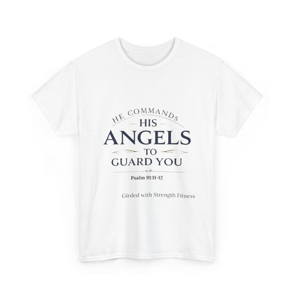Graphic Bodybuilder Tee with Angel - Psalm 91:11-12 Unisex Shirt