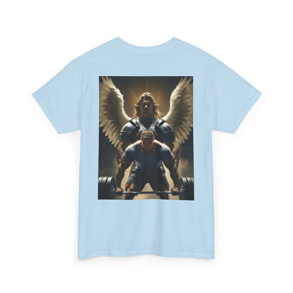 Graphic Bodybuilder Tee with Angel - Psalm 91:11-12 Unisex Shirt