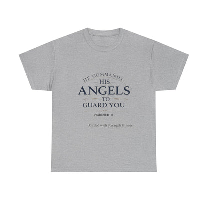 Graphic Bodybuilder Tee with Angel - Psalm 91:11-12 Unisex Shirt