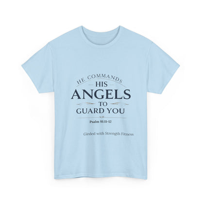 Graphic Bodybuilder Tee with Angel - Psalm 91:11-12 Unisex Shirt