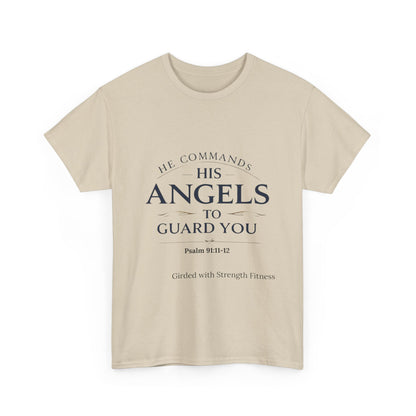 Graphic Bodybuilder Tee with Angel - Psalm 91:11-12 Unisex Shirt
