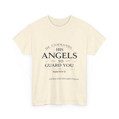 Graphic Bodybuilder Tee with Angel - Psalm 91:11-12 Unisex Shirt