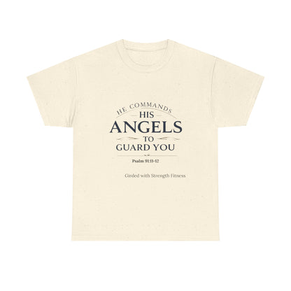 Graphic Bodybuilder Tee with Angel - Psalm 91:11-12 Unisex Shirt