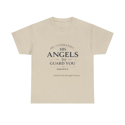 Graphic Bodybuilder Tee with Angel - Psalm 91:11-12 Unisex Shirt