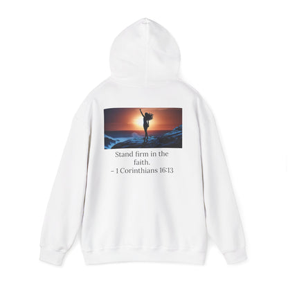 Stand Firm Unisex Hoodie with 1 Corinthians 16:13