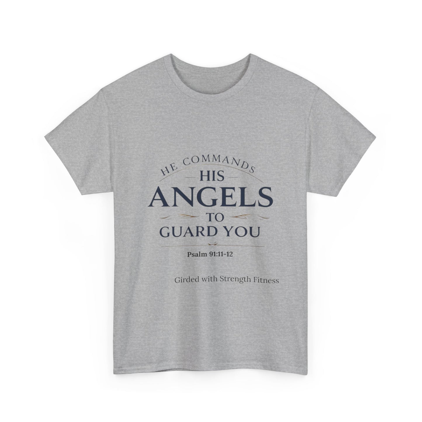 Graphic Bodybuilder Tee with Angel - Psalm 91:11-12 Unisex Shirt