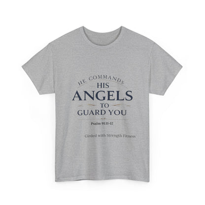 Graphic Bodybuilder Tee with Angel - Psalm 91:11-12 Unisex Shirt